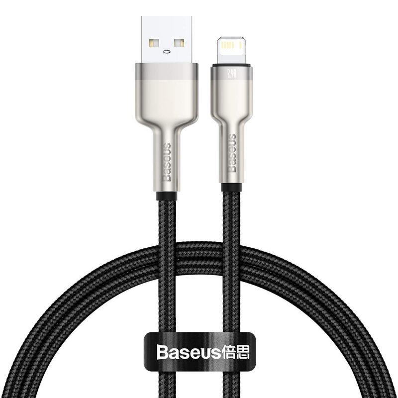 Baseus Lightning Cafule Series Metal data cable 2.4A 0.25m Black