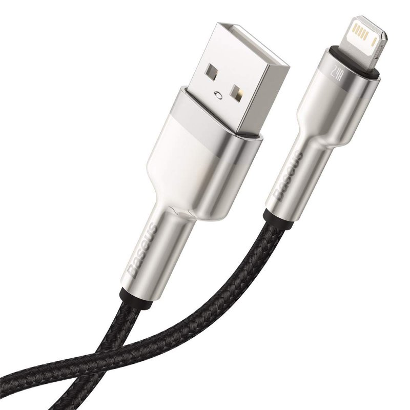 Baseus Lightning Cafule Series Metal data cable 2.4A 0.25m Black