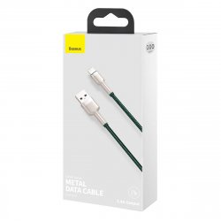 Baseus Lightning Cafule Series Metal data cable 2.4A 1m Green (CALJK-A06)