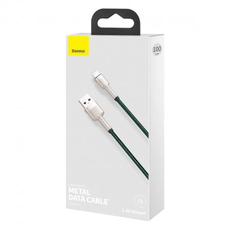 Baseus Lightning Cafule Series Metal data cable 2.4A 1m Green (CALJK-A06)