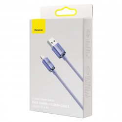 Baseus Lightning Crystal Shine Cable Series Fast Charging Data Cable 2.4A 1.2m Purple (CAJY000005)