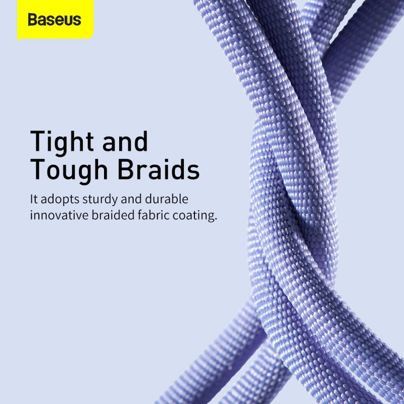 Baseus Lightning Crystal Shine Cable Series Fast Charging Data Cable 2.4A 2m Purple (CAJY000105)