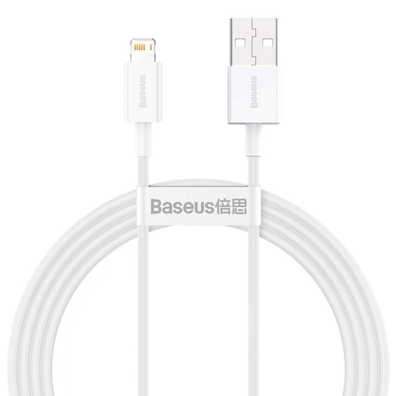 Baseus Lightning Superior Series cable, Fast Charging, Data 2.4A, 1.5m White (CALYS-B02)