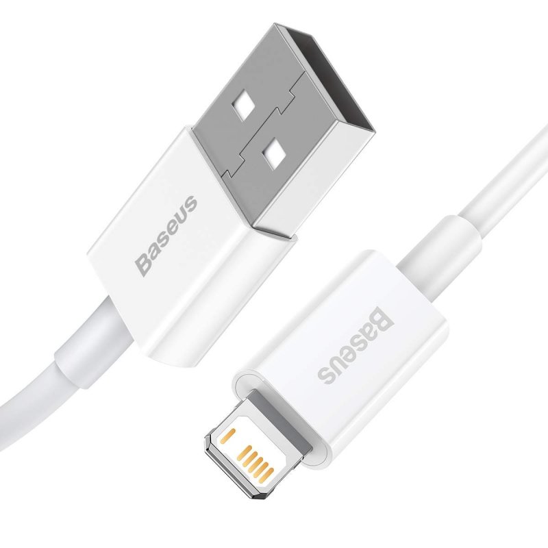 Baseus Lightning Superior Series cable, Fast Charging, Data 2.4A, 1.5m White (CALYS-B02)