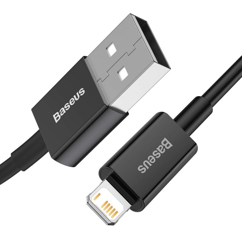 Baseus Lightning Superior Series cable, Fast Charging, Data 2.4A, 2m Black (CALYS-C01)