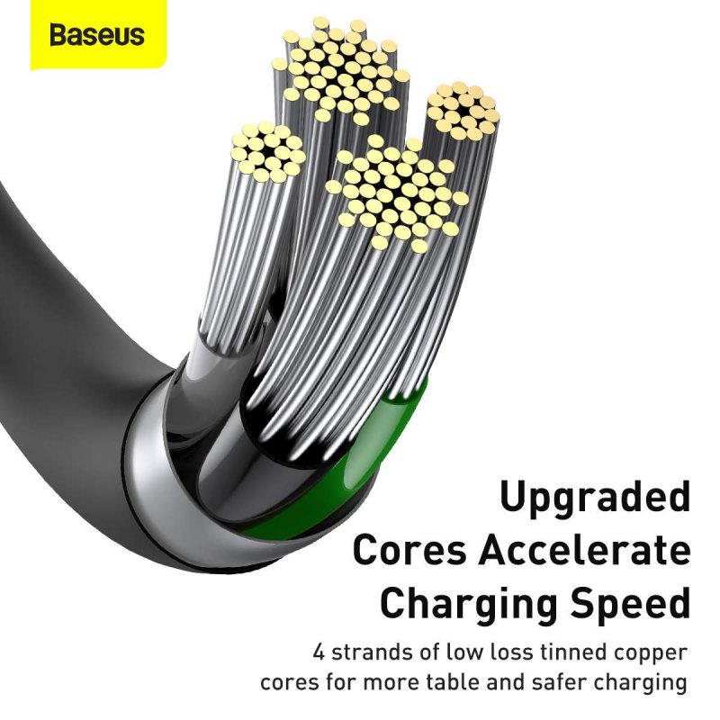 Baseus Lightning Superior Series cable, Fast Charging, Data 2.4A, 2m Black (CALYS-C01)