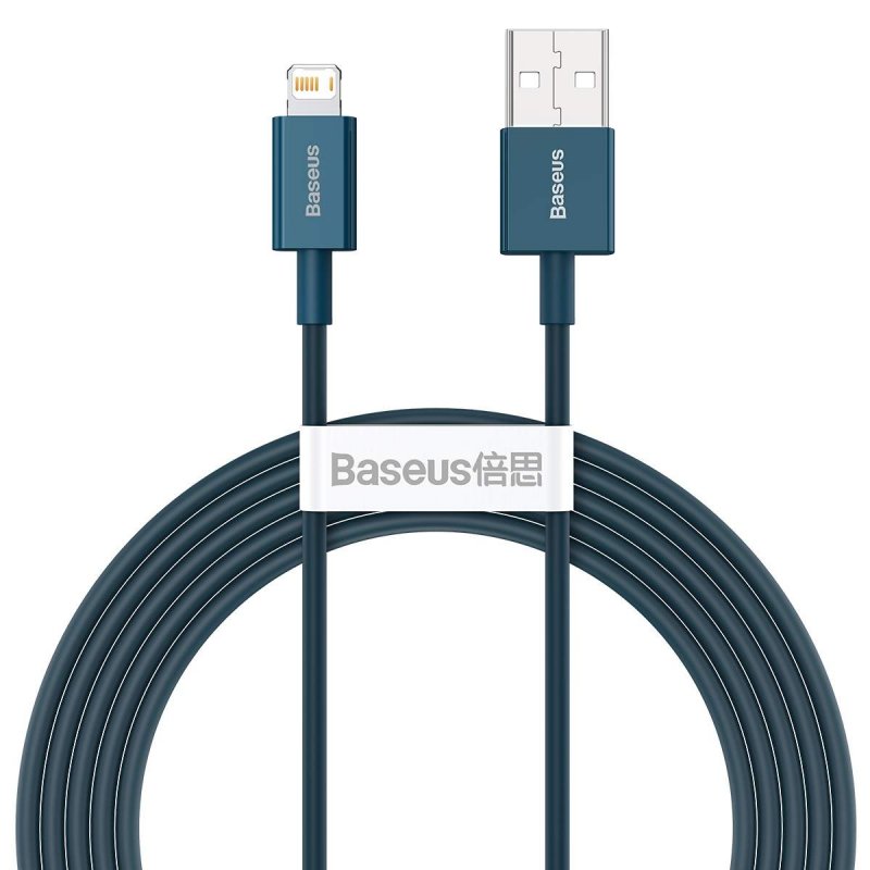 Baseus Lightning Superior Series cable, Fast Charging, Data 2.4A, 2m Blue (CALYS-C03)