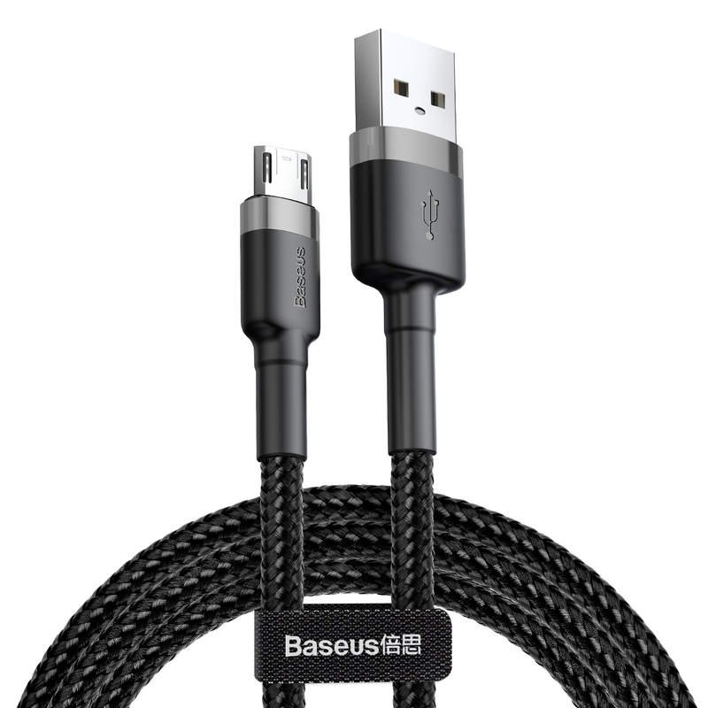 Baseus Micro USB Cafule Cable 2.4A 1m Gray + Black (CAMKLF-BG1)