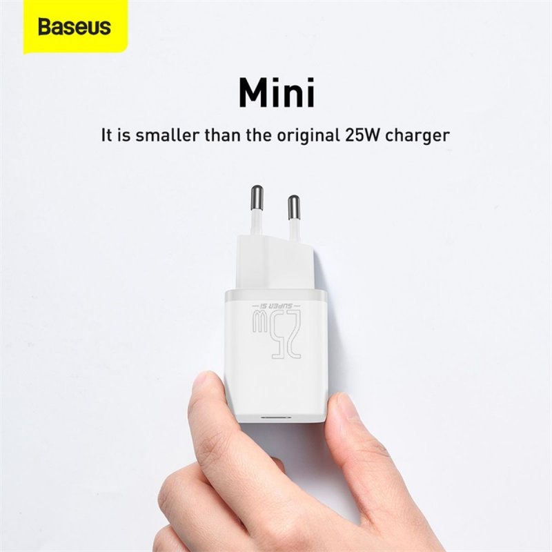 Baseus Travel Charger Super Si 1C Quick Charger 25W EU White (CCSP020102)