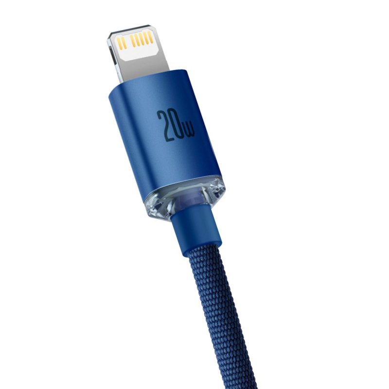 Baseus Type-C - Lightning cable, Crystal Shine Series Fast Charging Data Cable 20W 2m Blue (CAJY000303)