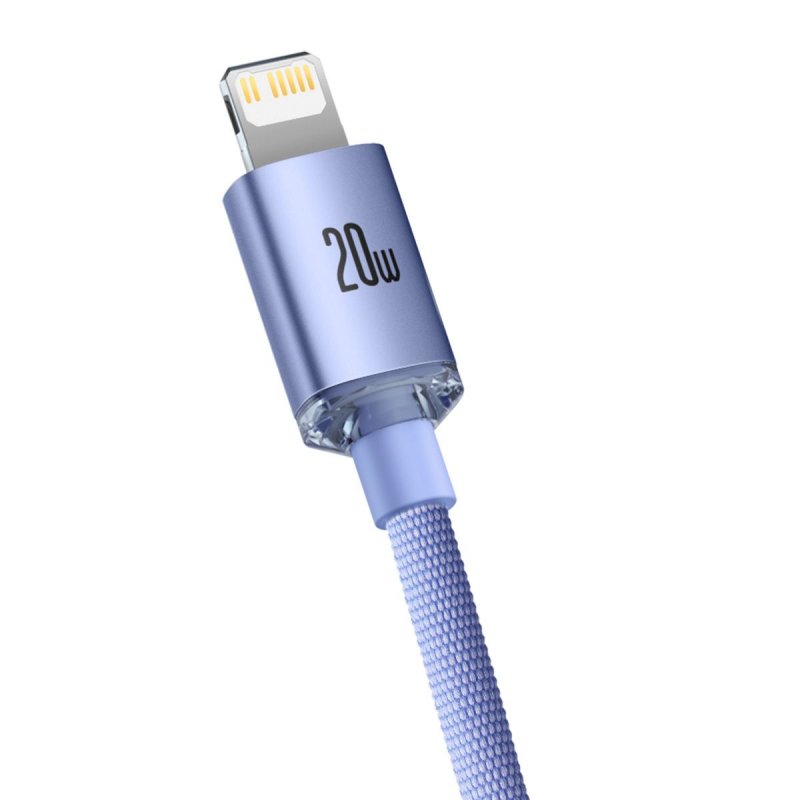 Baseus Type-C - Lightning cable, Crystal Shine Series Fast Charging Data Cable 20W 2m Purple (CAJY000305)