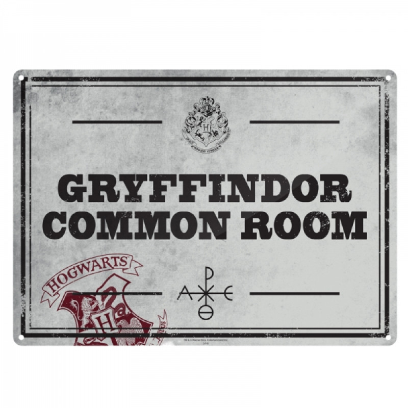 HARRY POTTER - Plaque Metal 21 X 15 - Salle commune gryffondor