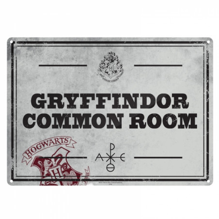HARRY POTTER - Plaque Metal 21 X 15 - Salle commune gryffondor
