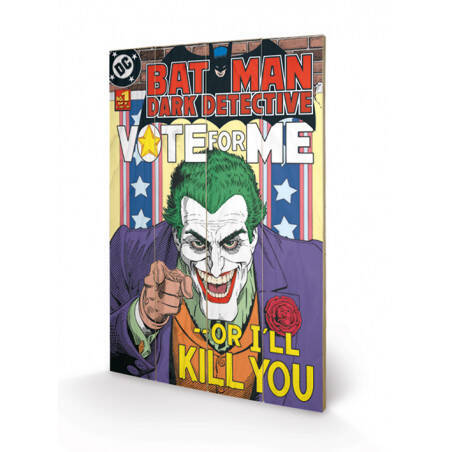 DC COMICS - The Joker Vote for Me - Impression sur bois 40x59cm