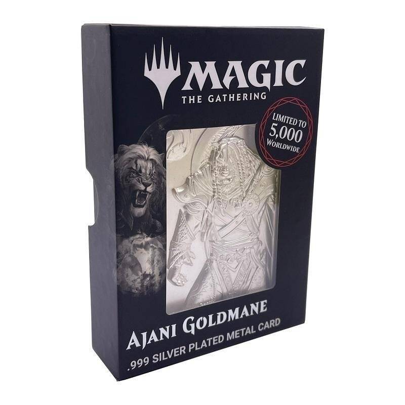 MAGIC THE GATHERING - Ajani Goldmane - Carte Collector Plaqué Argent