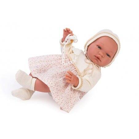 Asi dolls - Maria doll in dress with small flowers, 43 cm