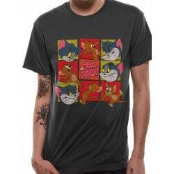 TOM AND JERRY - T-Shirt IN A TUBE- Squares (S)