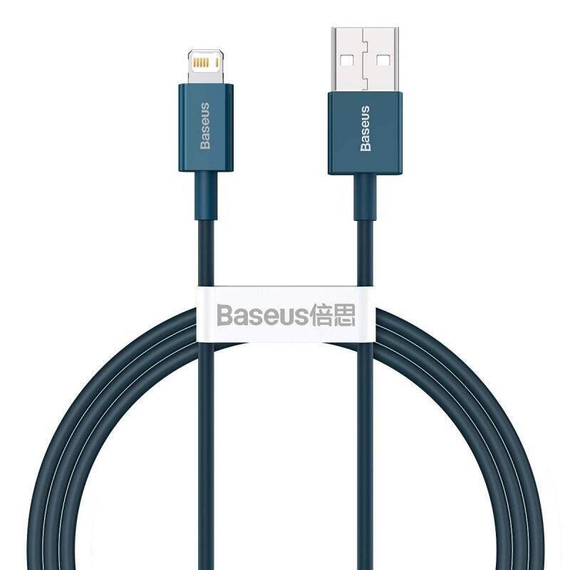 Baseus Lightning Superior Series cable, Fast Charging, Data 2.4A, 1m Blue (CALYS-A03)