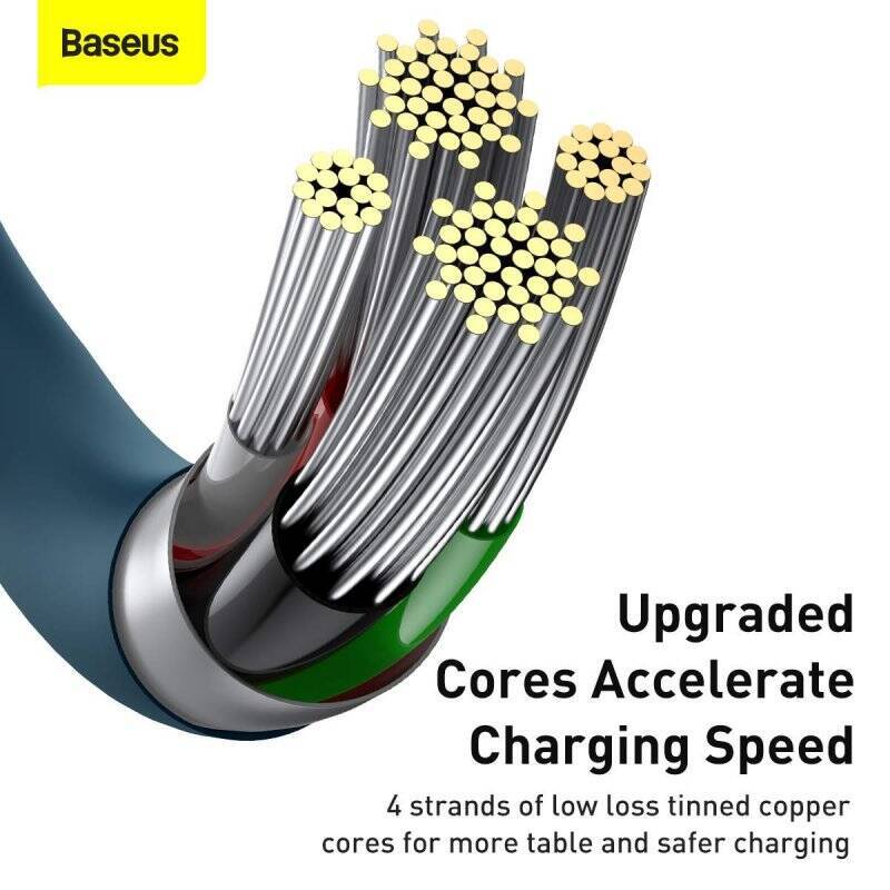 Baseus Lightning Superior Series cable, Fast Charging, Data 2.4A, 1m Blue (CALYS-A03)