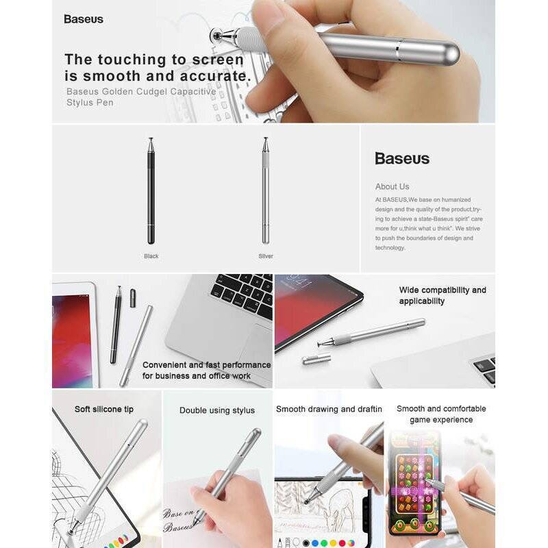 Baseus Tablet Tool Pen Golden Cudgel Capacitive Stylus Pen Black (ACPCL-01)