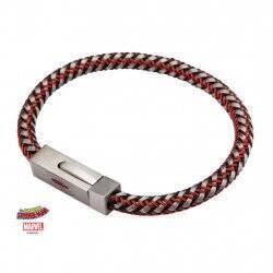 MARVEL - Stainless Steel & Woven Leather Spider-Man Bracelet