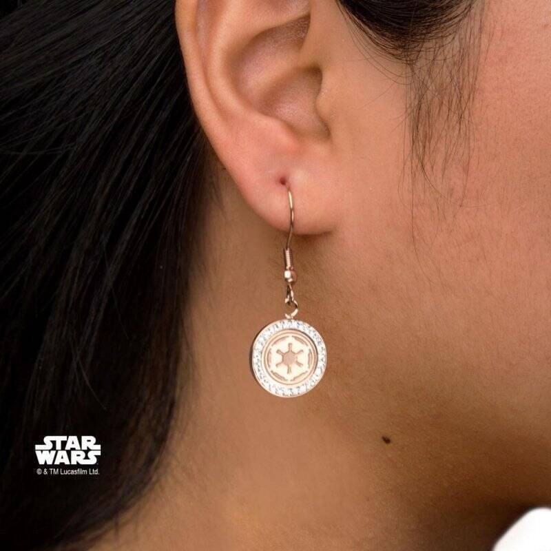 STAR WARS - Stainless Steel Gold P Empire Symbol Hook Dangle Earrings