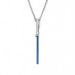 STAR WARS - Stainless Steel Blue Lightsaber Pendant Necklace