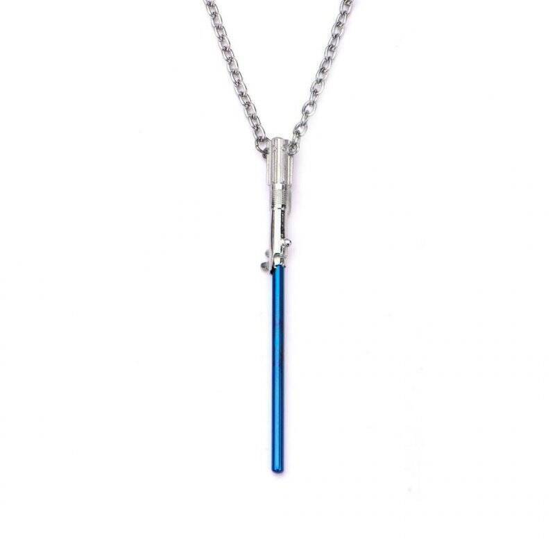 STAR WARS - Stainless Steel Blue Lightsaber Pendant Necklace