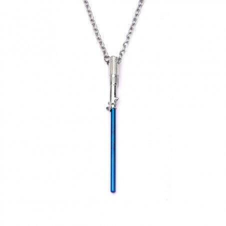 STAR WARS - Stainless Steel Blue Lightsaber Pendant Necklace