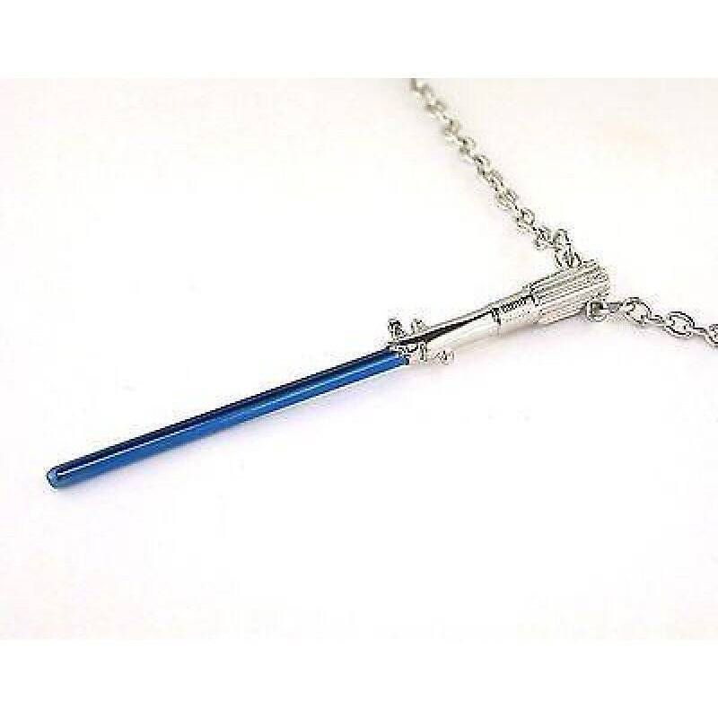 STAR WARS - Stainless Steel Blue Lightsaber Pendant Necklace