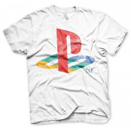PLAYSTATION - T-Shirt Distressed Logo - WHITE (12A)