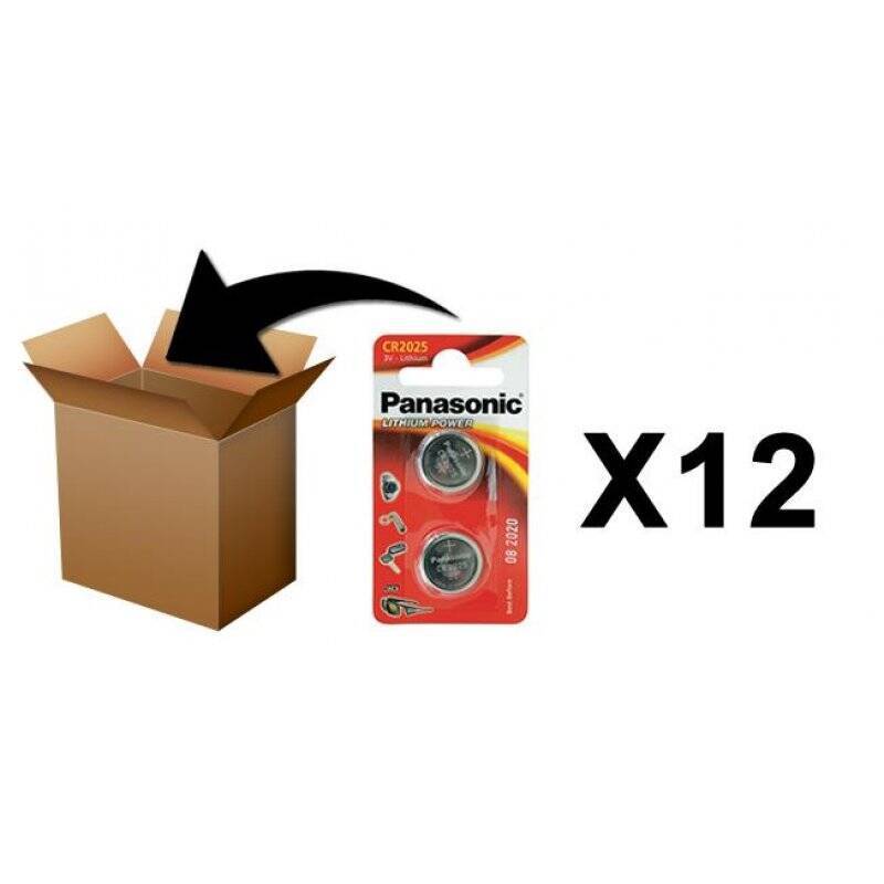 PANASONIC - Piles Lithium Coin - CR2025 X 2 - Boite de 12 Pack