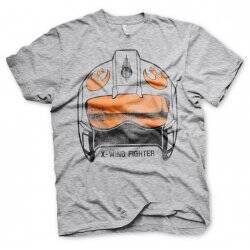 STAR WARS - T-Shirt X-Wing Fighter Helmet - H.Grey (XL)