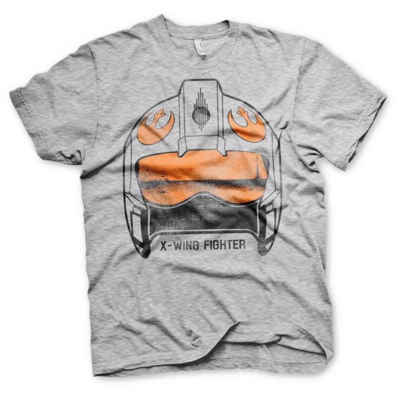 STAR WARS - T-Shirt X-Wing Fighter Helmet - H.Grey (XL)