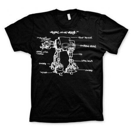 STAR WARS - T-Shirt AT-AT Sketch - Black (S)