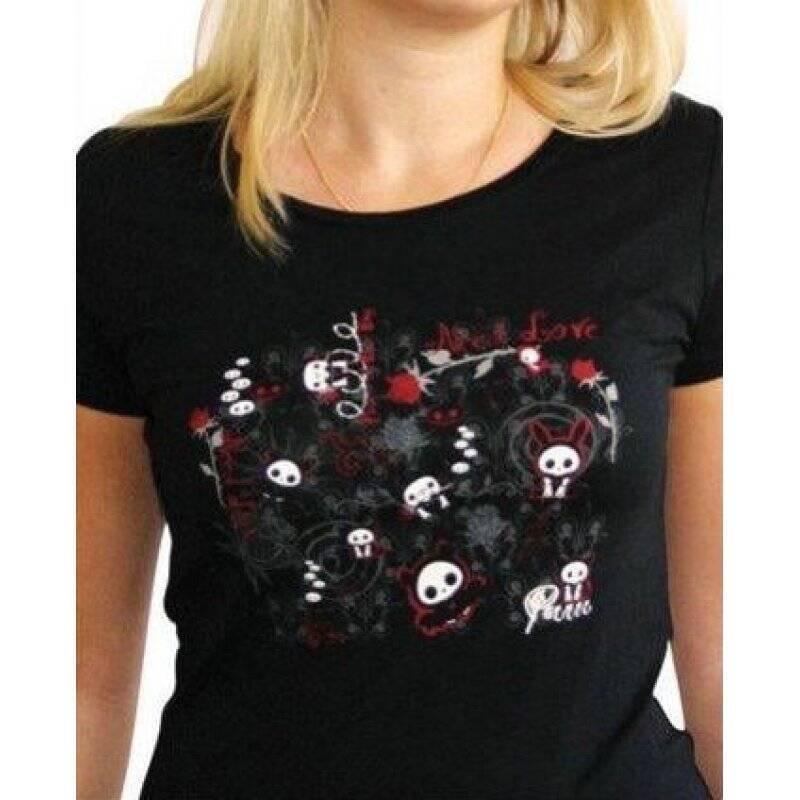 SKELANIMALS - T-Shirt DARK LOVE Femme Black Basic (L)