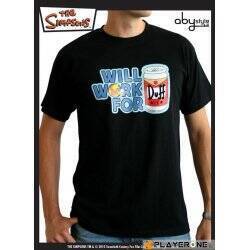 SIMPSONS - T-Shirt Homme Noir Duff (S)