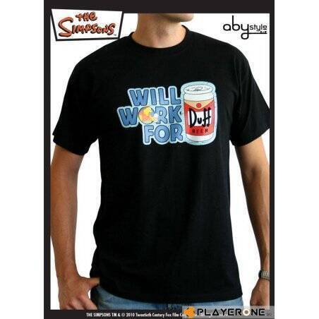SIMPSONS - T-Shirt Homme Noir Duff (S)