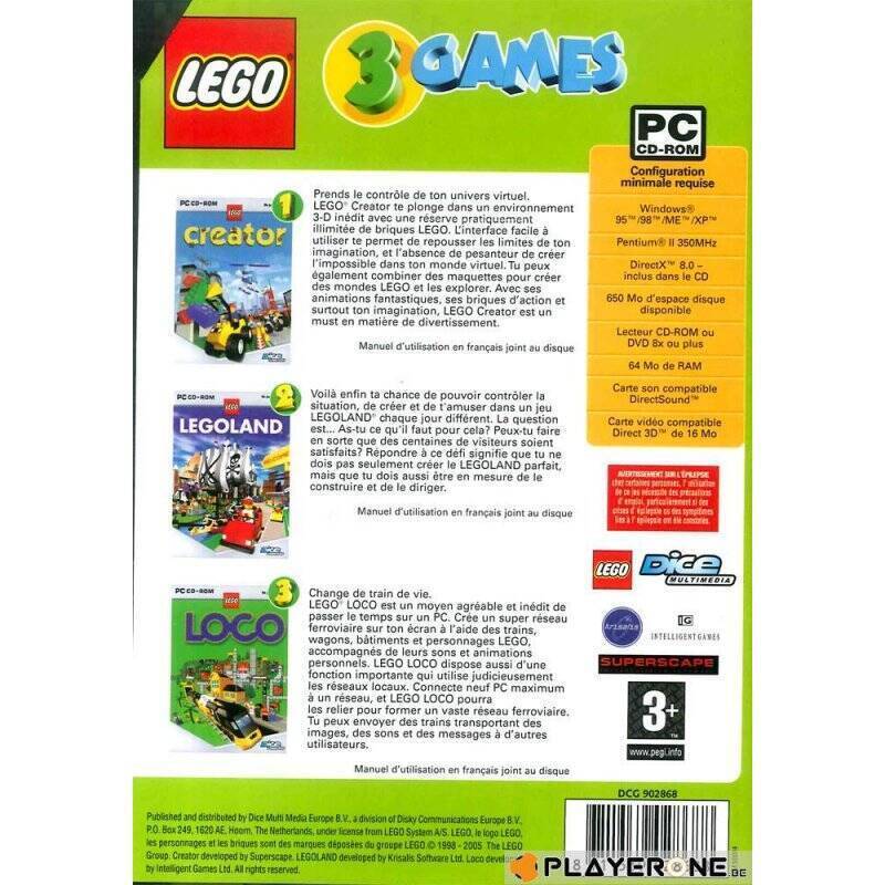 Coffret LEGO : 3 Jeux Creator + Legoland + Loco