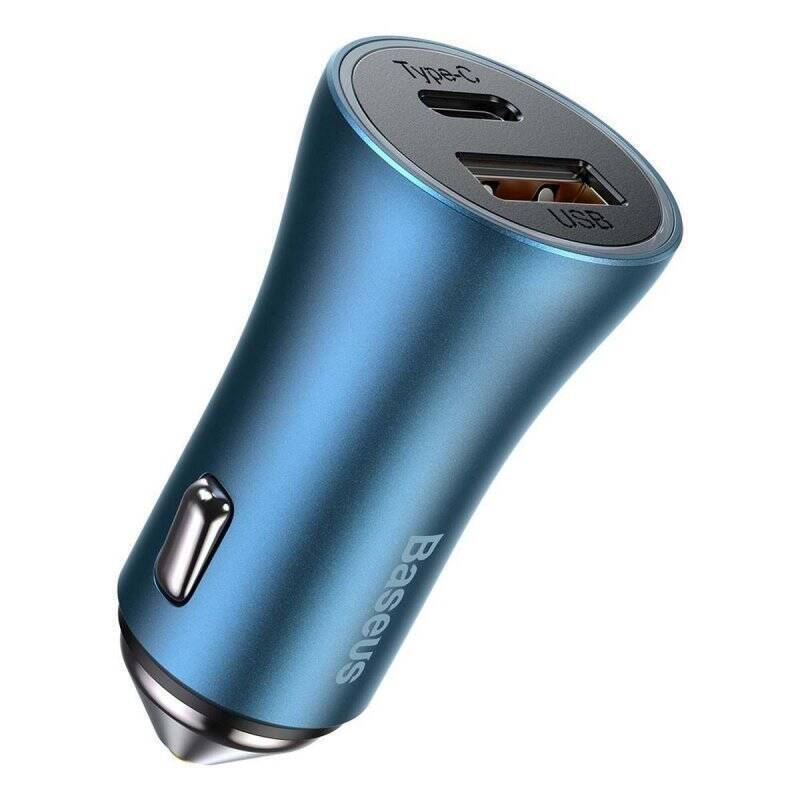 Baseus Car Charger Golden Contactor Pro Fast Type C / USB 40W, PD 3.0, QC 4.0+ SCP, FCP, AFC, Blue (CCJD-03)
