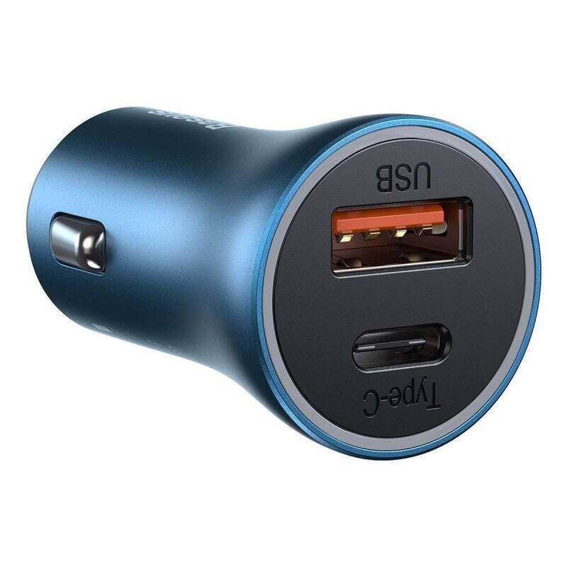 Baseus Car Charger Golden Contactor Pro Fast Type C / USB 40W, PD 3.0, QC 4.0+ SCP, FCP, AFC, Blue (CCJD-03)