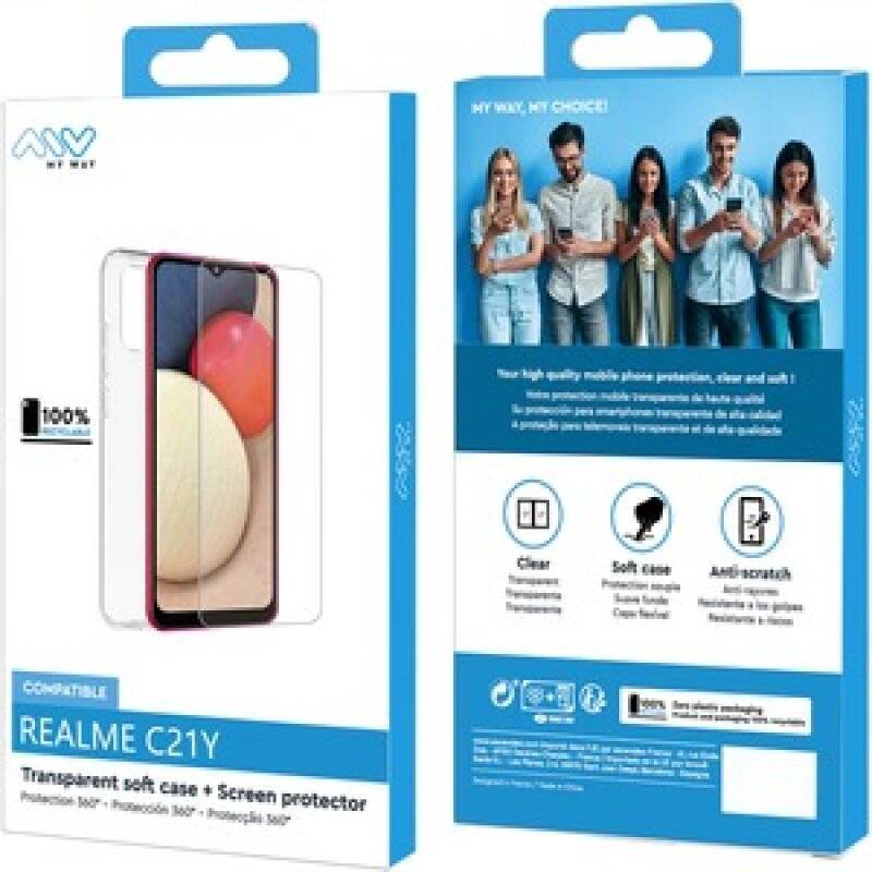 MYWAY STARTER PACK COQUE SOUPLE + VERRE TREMPE REALME C21Y