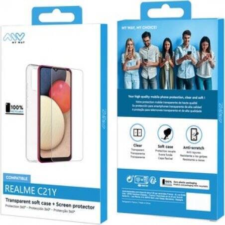 MYWAY STARTER PACK COQUE SOUPLE + VERRE TREMPE REALME C21Y