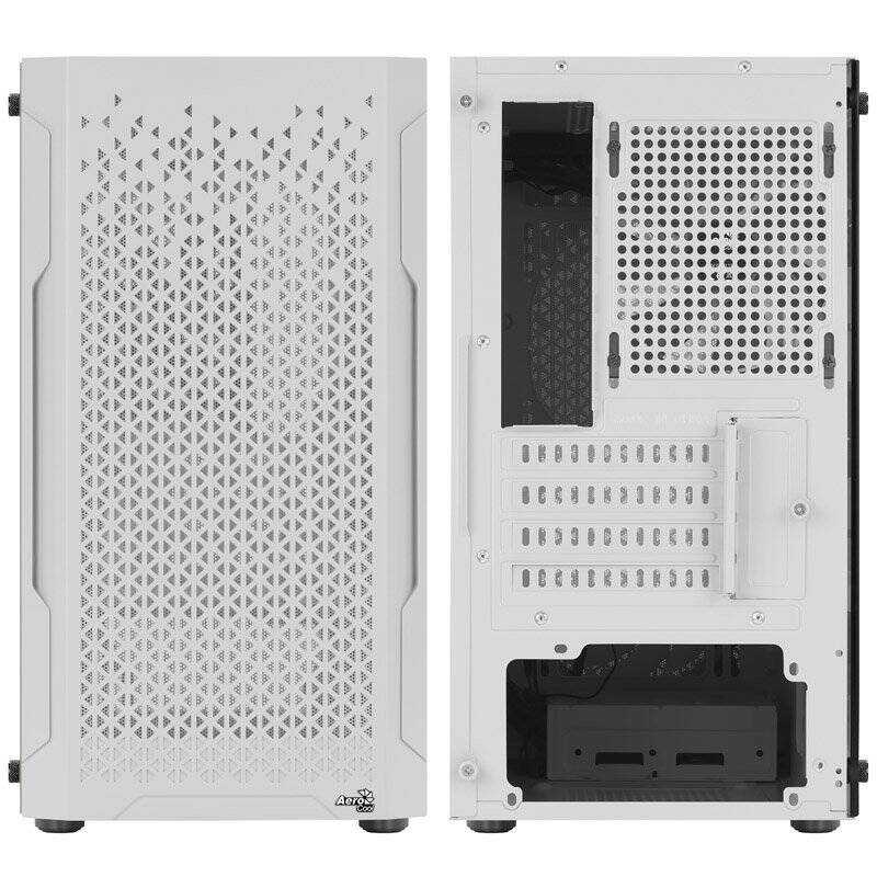 Aercool Trinity Mini-Tower V1, Tempered Glass - weiß