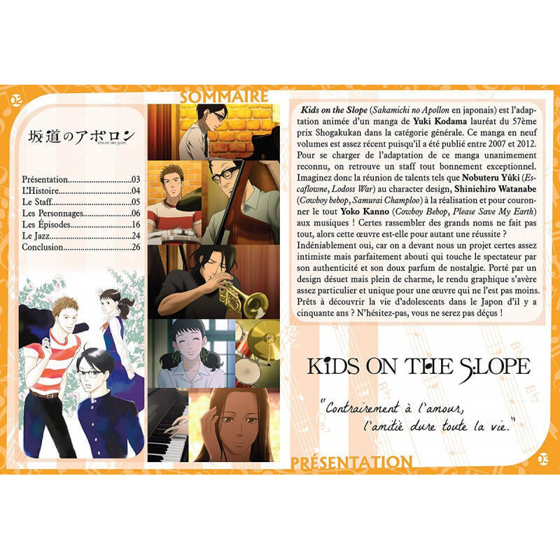 KIDS ON THE SLOPE - Intégrale - Edition Saphir Dlu-Ray + Livret