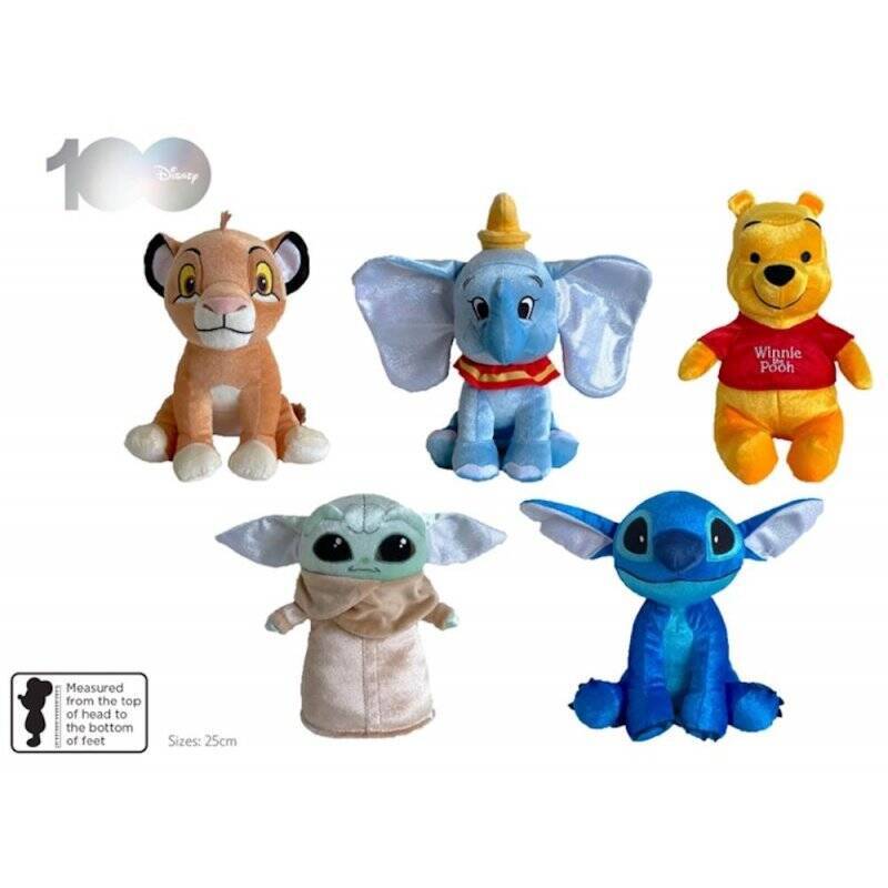 DISNEY - Assortiment 10 pcs Peluche Platinium Edition - 25cm