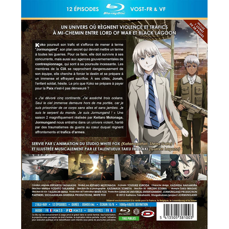 JORMUNGAND - Intégrale Saison 2 - Coffret Blu-Ray + Livret - Ed Saphir