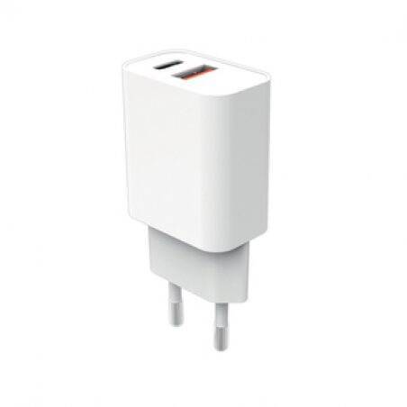 MYWAY CHARGEUR SECTEUR PD 20W TYPE C + QC18W USB A BLANC