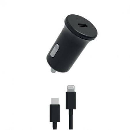 MYWAY PACK CHARGEUR VOITURE PD 20W + USB C LIGHTNING NOIR
