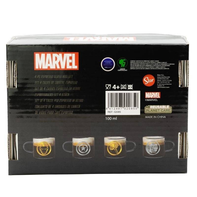 SET EXPRESSO 4 VERRES MARVEL